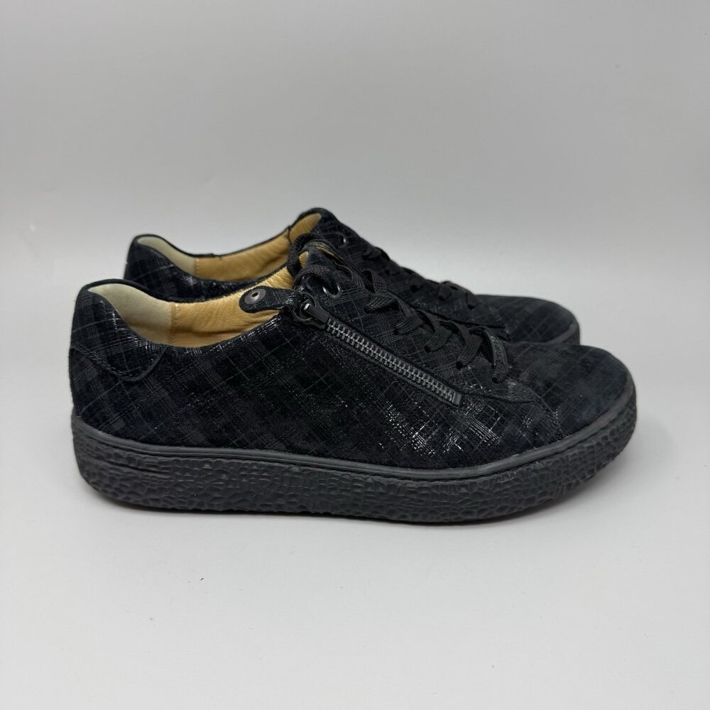 Hartjes Phil Black Side Zip Comfort Shoes Sneakers Women’s Size 6 Suede